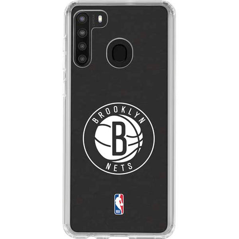 NBA Brooklyn Nets Distressed Galaxy A21 Clear Case