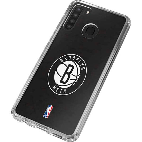 NBA Brooklyn Nets Distressed Galaxy A21 Clear Case