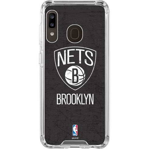 NBA Brooklyn Nets Distressed Galaxy A30 Clear Case