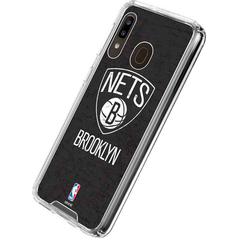 NBA Brooklyn Nets Distressed Galaxy A30 Clear Case