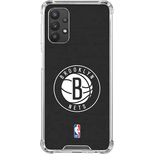 NBA Brooklyn Nets Distressed Galaxy A32 5G Clear Case