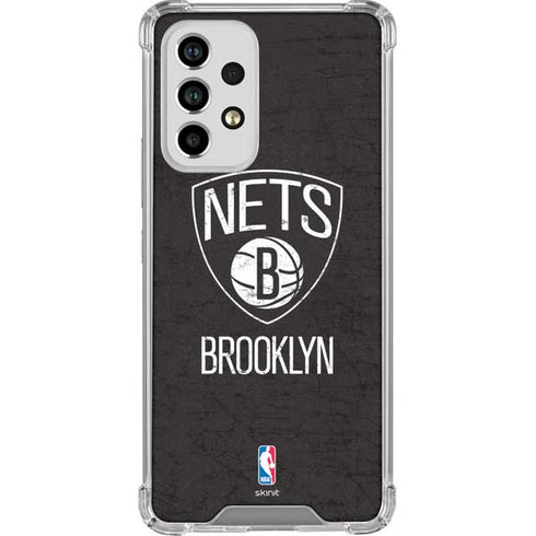 NBA Brooklyn Nets Distressed Galaxy A33 5G Clear Case