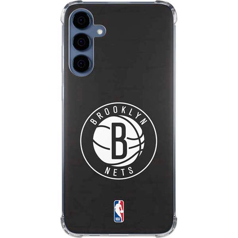 NBA Brooklyn Nets Distressed Galaxy A35 5G Clear Case
