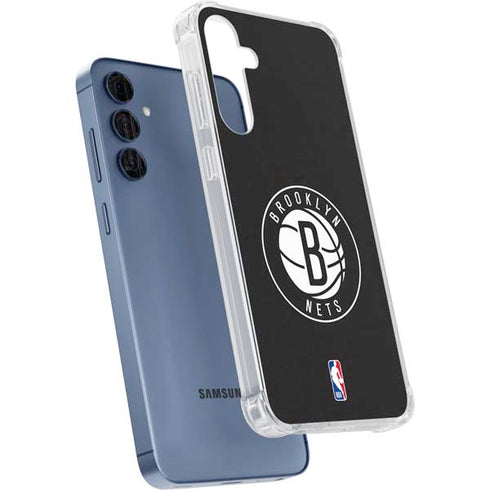 NBA Brooklyn Nets Distressed Galaxy A35 5G Clear Case