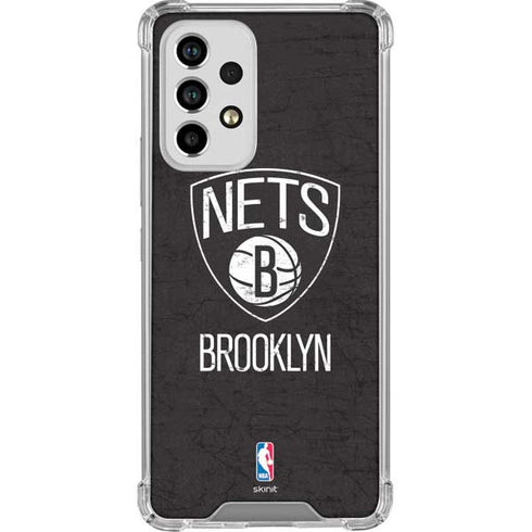 NBA Brooklyn Nets Distressed Galaxy A53 5G Clear Case