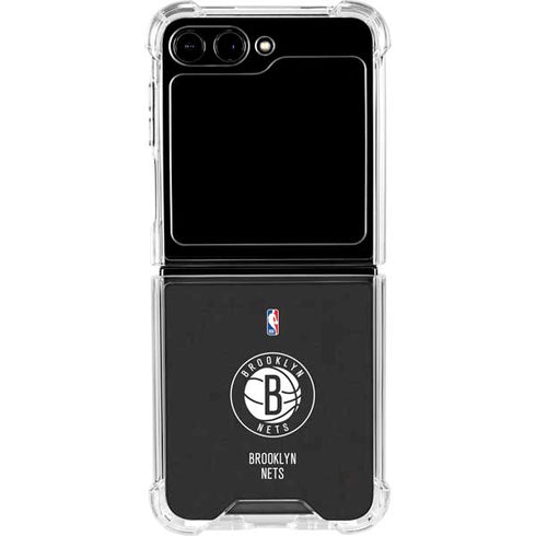 NBA Brooklyn Nets Distressed Galaxy Z Flip5 5G Clear Case