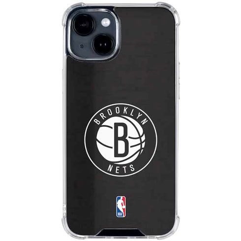 NBA Brooklyn Nets Distressed iPhone 14 Plus Clear Case