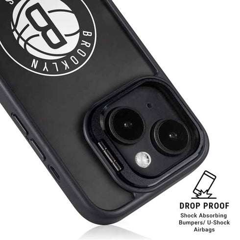 NBA Brooklyn Nets Distressed iPhone 15 Kickstand Case