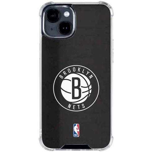 NBA Brooklyn Nets Distressed iPhone 15 Plus Clear Case