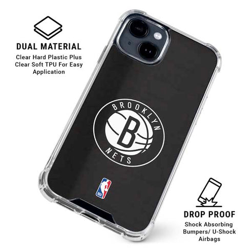 NBA Brooklyn Nets Distressed iPhone 15 Plus Clear Case