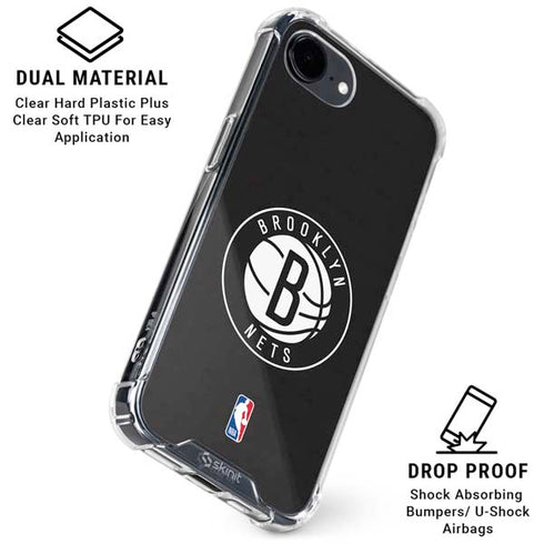 NBA Brooklyn Nets Distressed iPhone 16e Clear Case