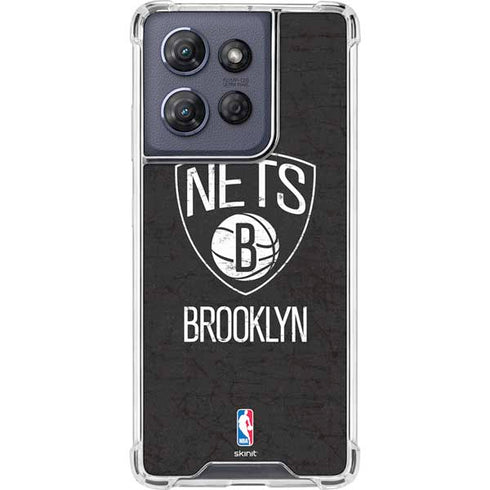 NBA Brooklyn Nets Distressed Moto G 5G (2025) Clear Case