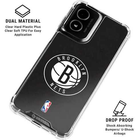 NBA Brooklyn Nets Distressed Moto G Power 5G (2024) Clear Case
