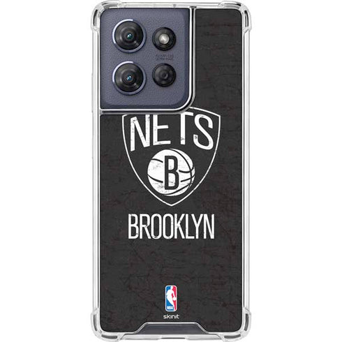 NBA Brooklyn Nets Distressed Moto G Stylus 5G (2025) Clear Case