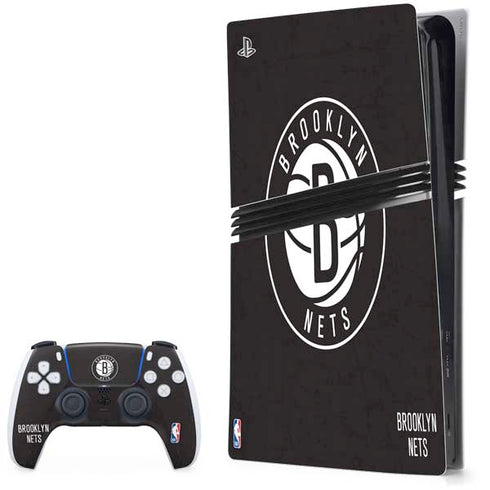 NBA Brooklyn Nets Distressed PS5 Pro Bundle Skin