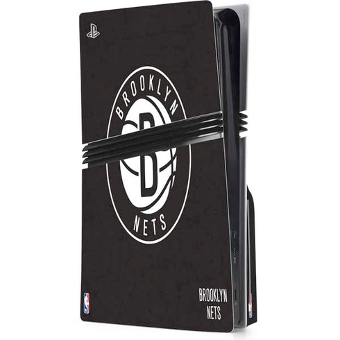 NBA Brooklyn Nets Distressed PS5 Pro Disk Console Skin