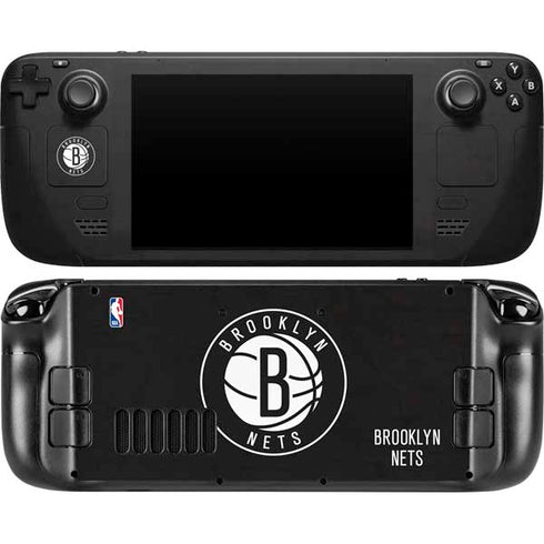 NBA Brooklyn Nets Distressed Steam Deck Handheld Gaming Computer Skin