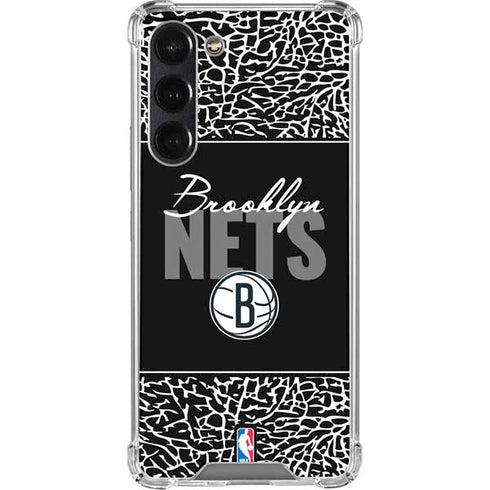 NBA Brooklyn Nets Elephant Print Galaxy S24 FE Clear Case