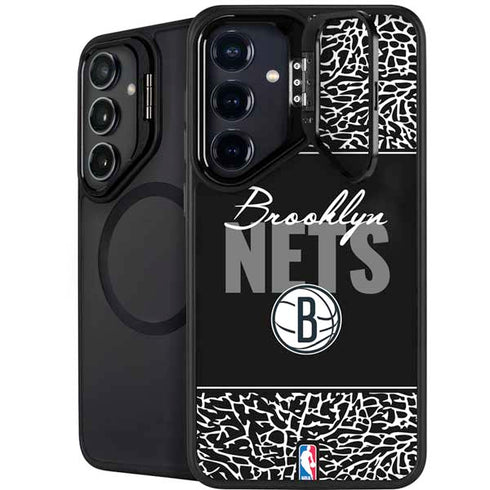 NBA Brooklyn Nets Elephant Print Galaxy S25 Plus Kickstand Case