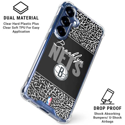 NBA Brooklyn Nets Elephant Print Galaxy S25 Clear Case