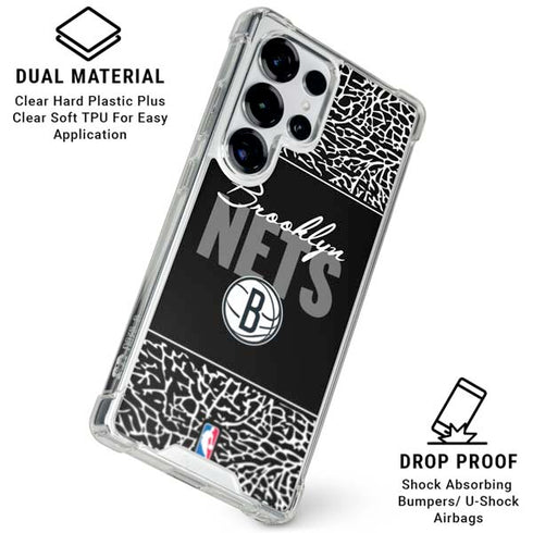 NBA Brooklyn Nets Elephant Print Galaxy S25 Ultra Clear Case