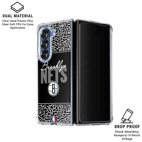 NBA Brooklyn Nets Elephant Print Galaxy Z Fold6 Clear Case