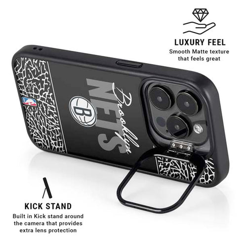 NBA Brooklyn Nets Elephant Print iPhone 14 Pro Kickstand Case