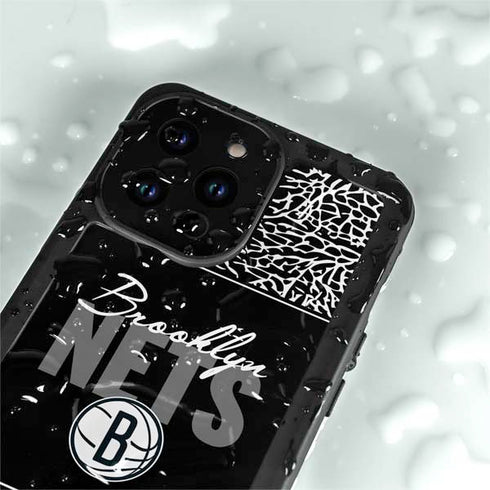 NBA Brooklyn Nets Elephant Print iPhone 15 Pro Waterproof Case