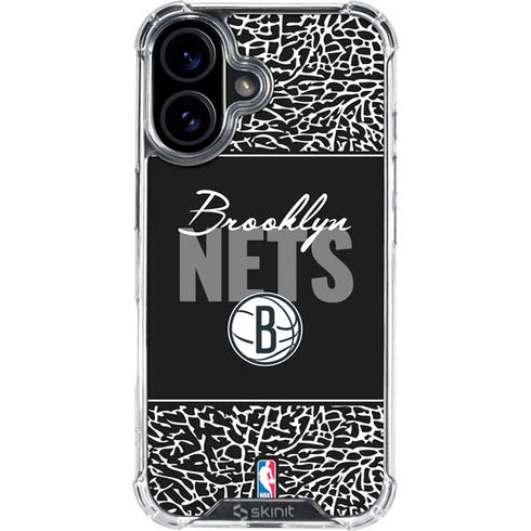 NBA Brooklyn Nets Elephant Print iPhone 16 Plus Clear Case