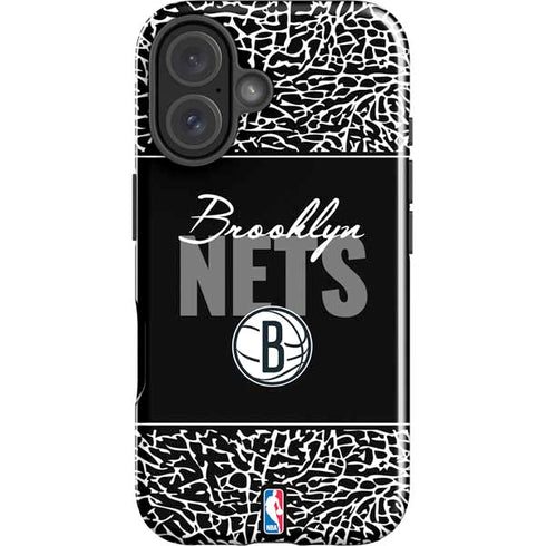 NBA Brooklyn Nets Elephant Print iPhone 16 Plus Impact Case