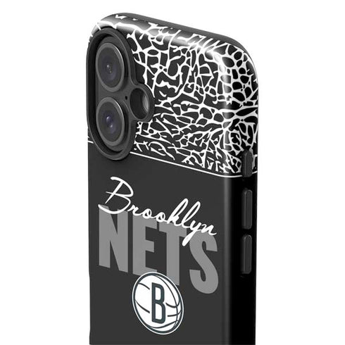NBA Brooklyn Nets Elephant Print iPhone 16 Plus Impact Case