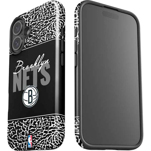 NBA Brooklyn Nets Elephant Print iPhone 16 Plus Impact Case