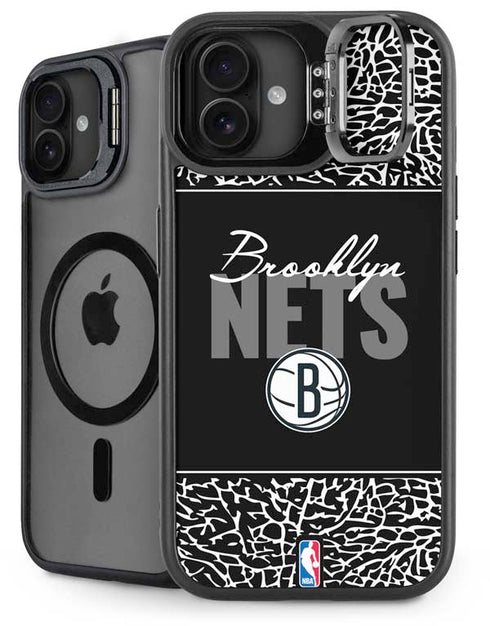 NBA Brooklyn Nets Elephant Print iPhone 16 Plus Kickstand Case