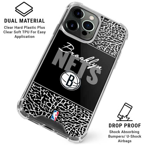 NBA Brooklyn Nets Elephant Print iPhone 16 Pro Max Clear Case