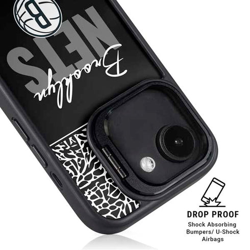 NBA Brooklyn Nets Elephant Print iPhone 16e Kickstand Case