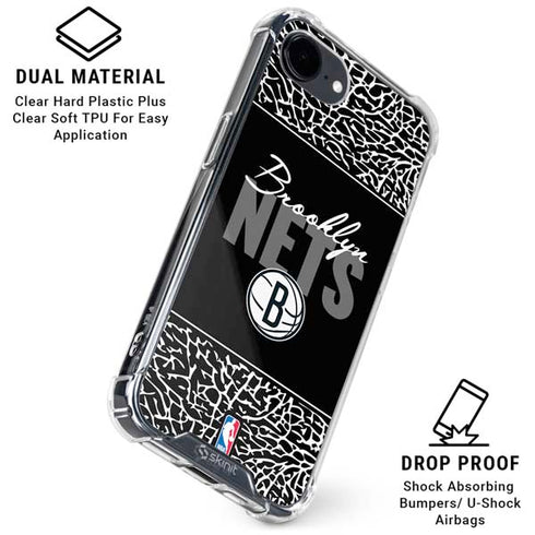 NBA Brooklyn Nets Elephant Print iPhone 16e Clear Case