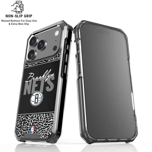 NBA Brooklyn Nets Elephant Print iPhone 18 Pro Clear Case
