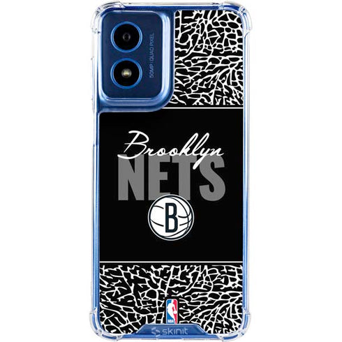 NBA Brooklyn Nets Elephant Print Moto G Play 4G (2024) Clear Case