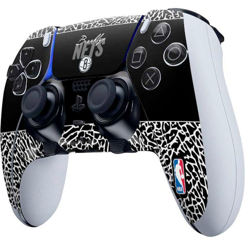 NBA Brooklyn Nets Elephant Print PS5 DualSense Edge Pro Controller Skin