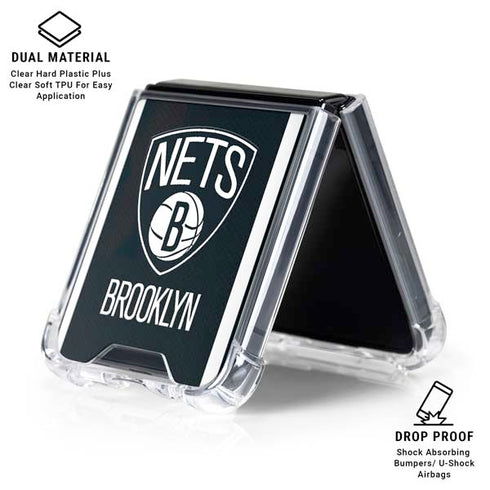NBA Brooklyn Nets Jersey Galaxy Z Flip6 Clear Case