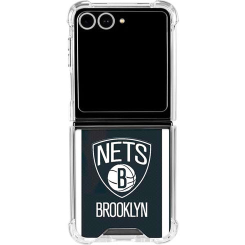 NBA Brooklyn Nets Jersey Galaxy Z Flip7 Clear Case