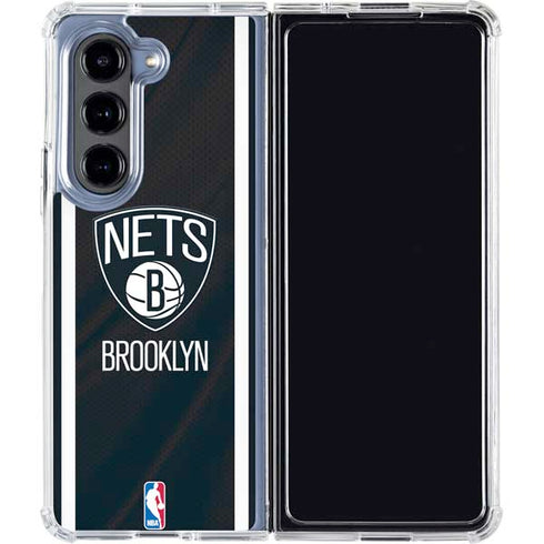 NBA Brooklyn Nets Jersey Galaxy Z Fold5 5G Clear Case
