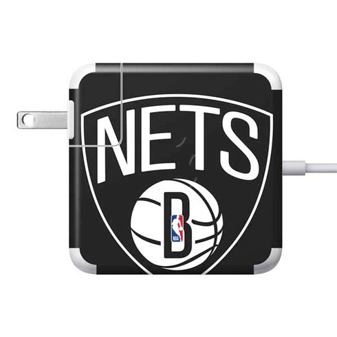 NBA Brooklyn Nets Large Logo 85W Power Adapter (15 and 17 inch MacBook Pro Charger) Skin