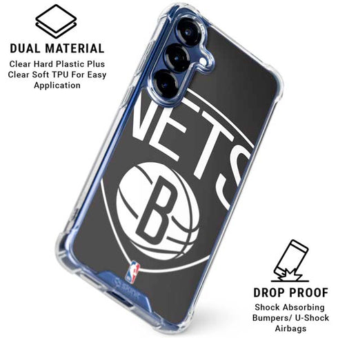 NBA Brooklyn Nets Large Logo Galaxy S25 Clear Case