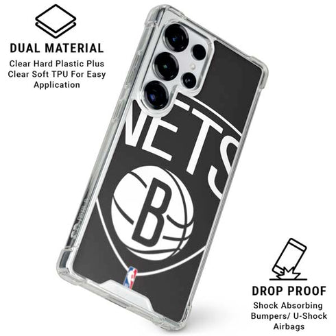 NBA Brooklyn Nets Large Logo Galaxy S25 Ultra Clear Case