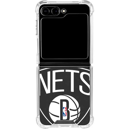 NBA Brooklyn Nets Large Logo Galaxy Z Flip6 Clear Case