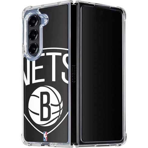 NBA Brooklyn Nets Large Logo Galaxy Z Fold5 5G Clear Case