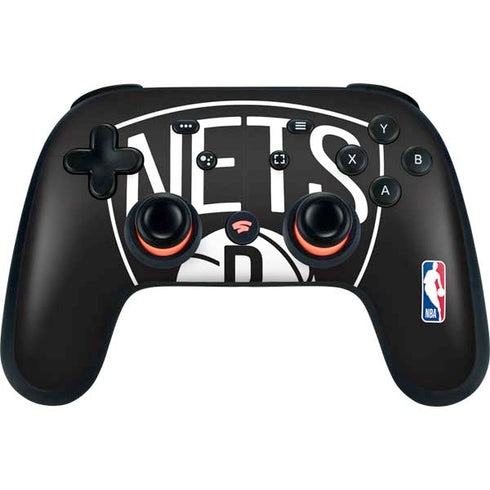 NBA Brooklyn Nets Large Logo Google Stadia Controller Skin