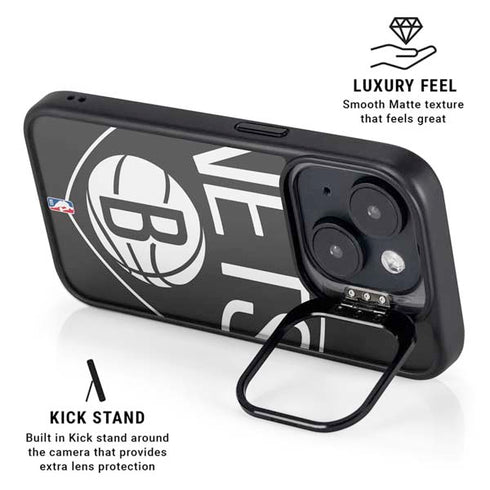 NBA Brooklyn Nets Large Logo iPhone 15 Kickstand Case