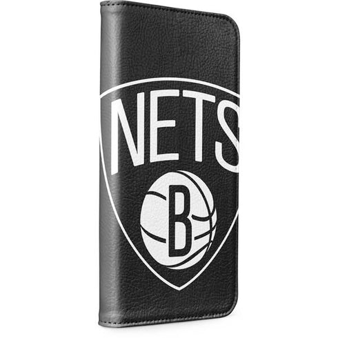 NBA Brooklyn Nets Large Logo iPhone 15 Plus Folio Case